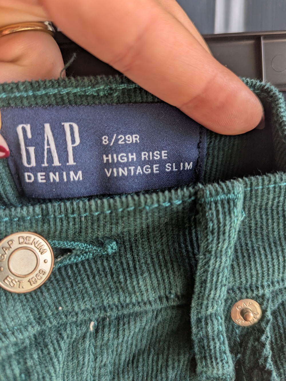 GAP High-Rise Vintage Slim Women’s Jeans — Teal Green